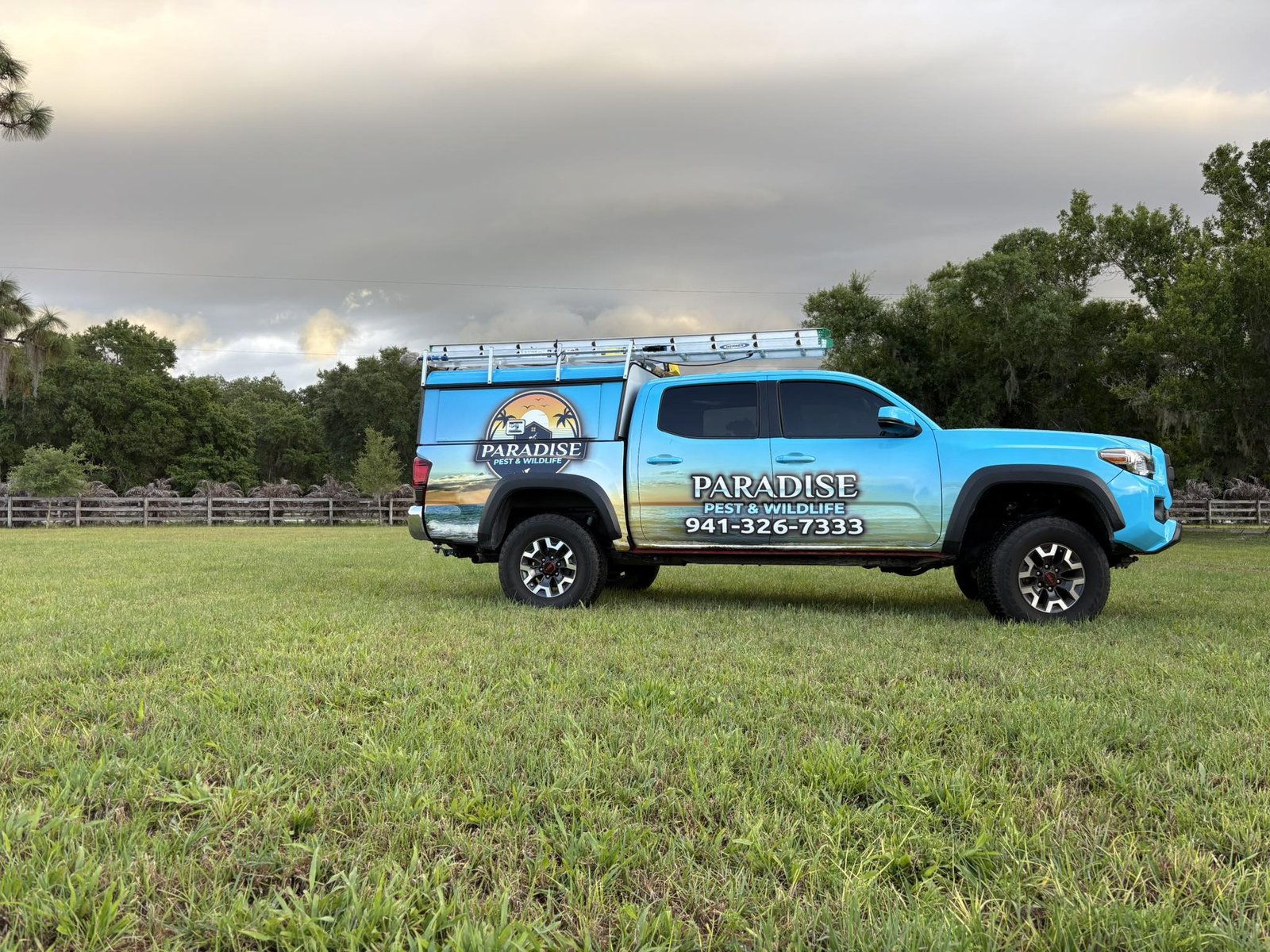 Paradise Pest & Wildlife service truck — Nick personally drives every job